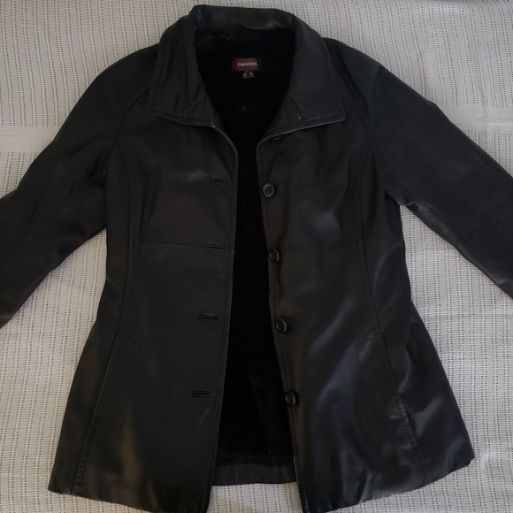 Danier ladies button down leather jacket sml - Picture 1 of 3